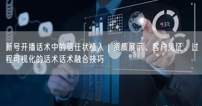 新号开播话术中的信任状植入｜资质展示、客户见证、过程可视化的话术话术融合技巧
