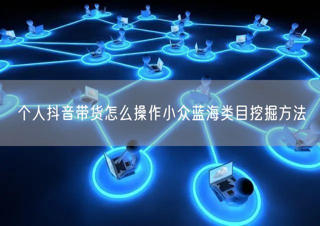 个人抖音带货怎么操作小众蓝海类目挖掘方法